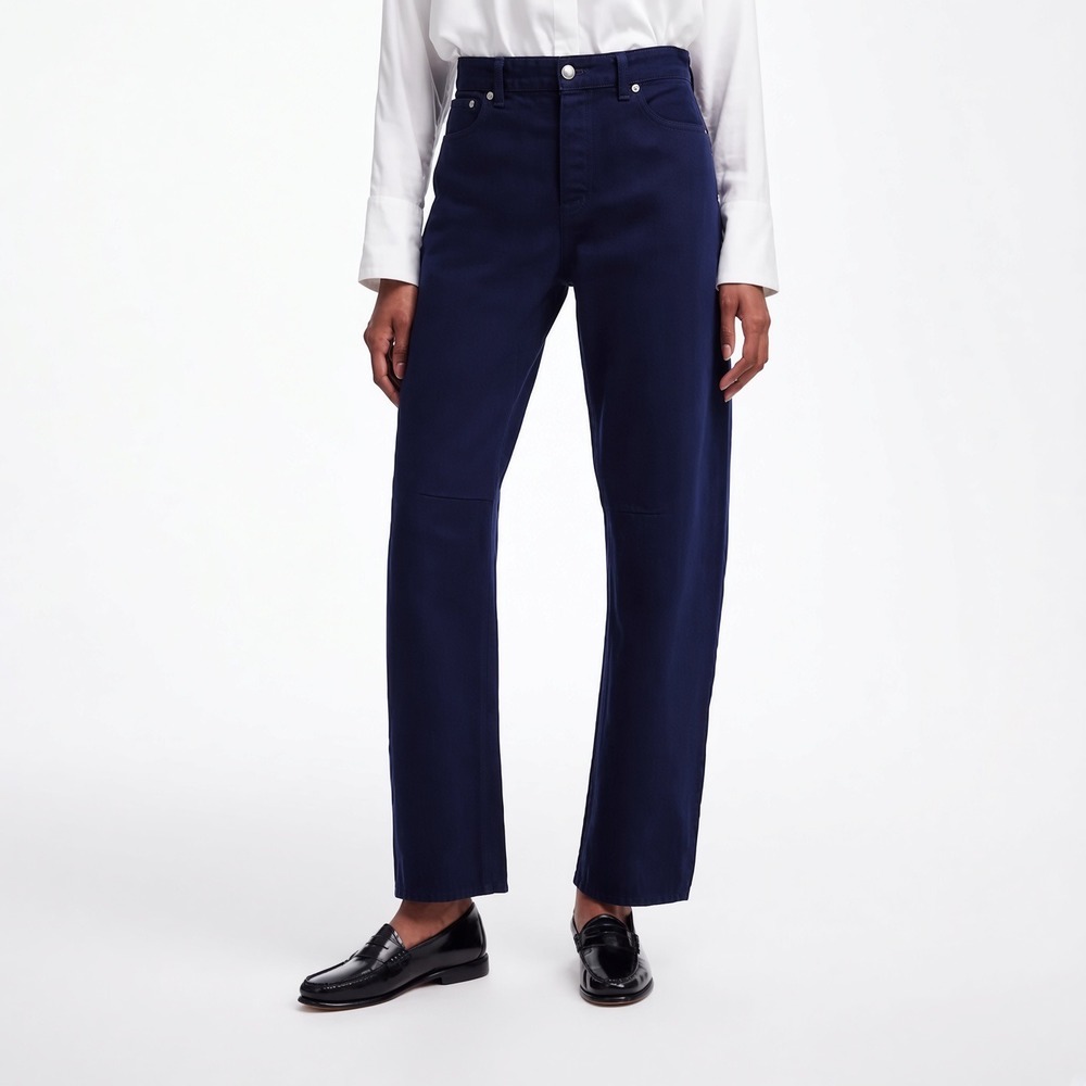 Madewell The Darted Barrel-Leg Jean Garment-Dyed Denim Juniper Berry 27